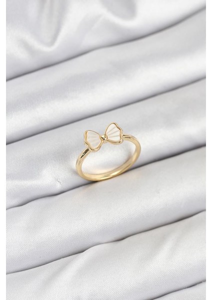 Pirinç Gold Renk Fiyonk Model Kadın Yüzük - TJ-BYK3838