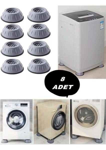 Beyaz Eşya Altlığı Ayağı 8 Adet Çamaşır Bulaşık Makinası Buzdolabı Yükseltici Titreşim Önleyici