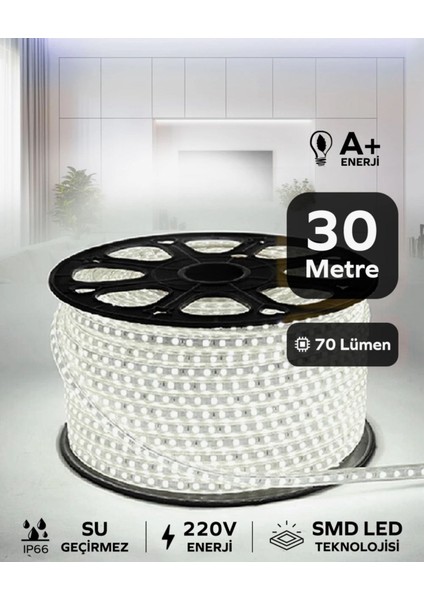 Hortum Esnek Serit LED Gün Isigi + 220V Fiş 1,2,3,4,5,10,15,20,25,50,100 Metre