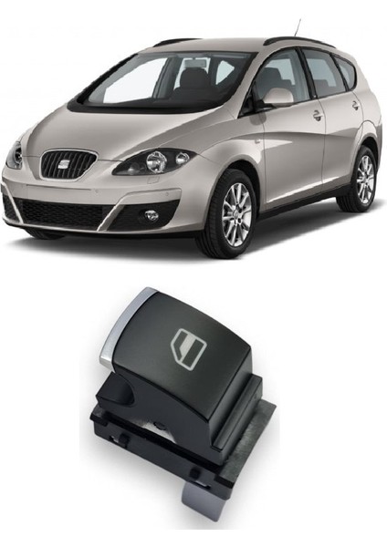 Seat Altea Xl 2008-2015 Uyumlu Ön ve Arka Yolcu Kapısı Cam Açma Düğmesi Krom 1 Adet 5K0959855