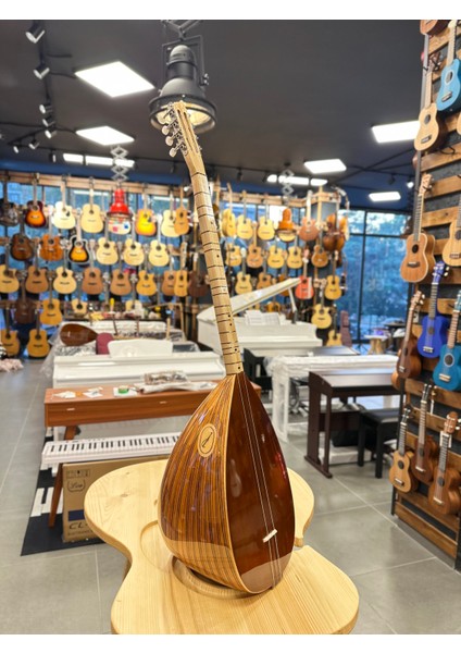 Kısa Sap Yarı Profesyonel Gitar Burgulu Zeytin Bağlama 40 Tekne