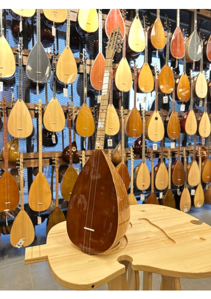 Kısa Sap Yarı Profesyonel Gitar Burgulu Zeytin Bağlama 40 Tekne