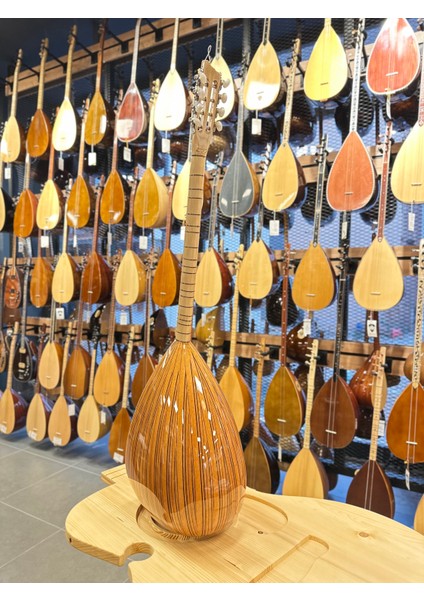 Kısa Sap Yarı Profesyonel Gitar Burgulu Zeytin Bağlama 40 Tekne