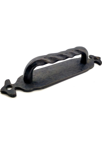 Antika Tarz Dekoratif Pirinç Burgulu Çekme Kol - 148X33 Mm, Oksit