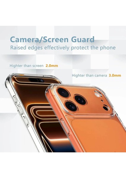 iPhone 17 Pro Kılıf Şeffaf Esnek Clear Sararmaz Silikon + Kırılmaz 3D Ekran Cam Koruyucu 2ın1 Set fırsatları