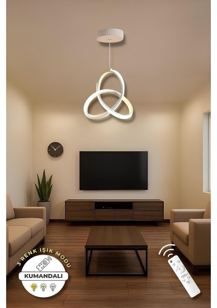 Alex White Kumandalı 3 Renk Modern Sarkıt LED Avize fırsatları