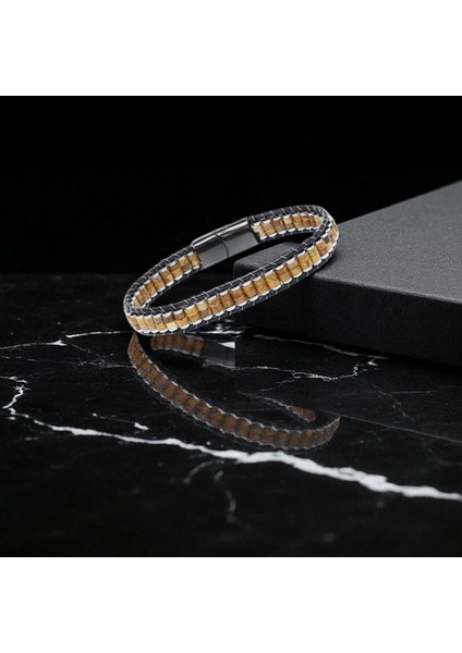 Odun Jasper & Hematit Çelik Örgülü Deri Bileklik 31832B22D8 fiyatları