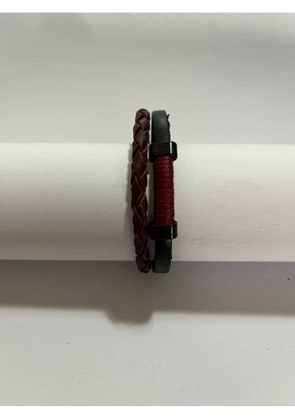 Erkek Bileklik Mıknatıslı Suni Deri Boncuk Taşlı Charm Hasır Örgü Bileklik fiyatları