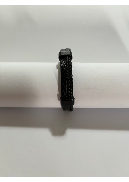 Erkek Bileklik Mıknatıslı Suni Deri Boncuk Taşlı Charm Hasır Örgü Bileklik fiyatları