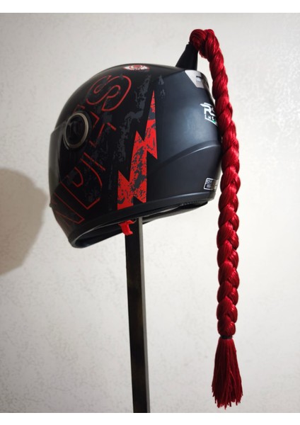 Motor & Motosiklet Kırmızı Tek Örgü Saç Kask Dış Aksesuar