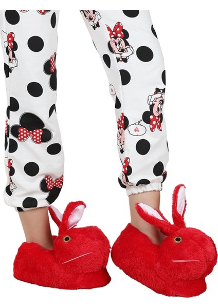 Mece Spor Panduf Peluş Tavşanlı Panduf Kışlık Ev Ayakkabısı (Hediyelik)