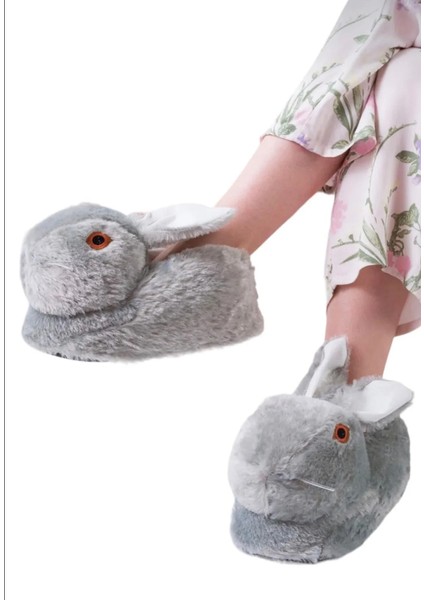 Mece Spor Panduf Peluş Tavşanlı Panduf Kışlık Ev Ayakkabısı (Hediyelik)