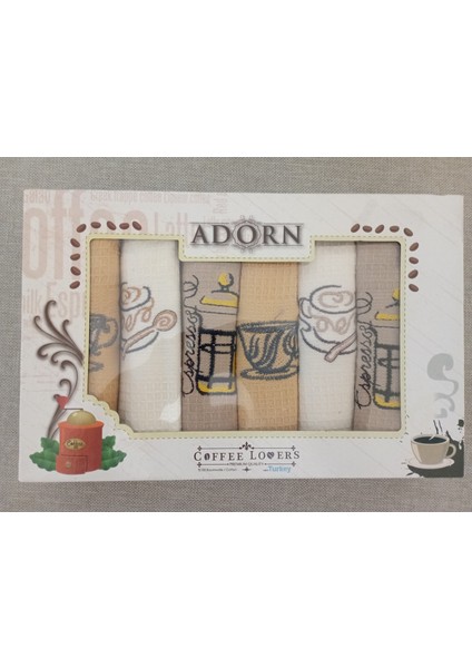 Coffee Lovers 6'lı Mutfak Havlusu Seti 35X50 cm