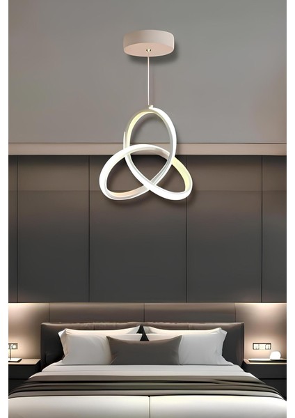Alexis White Tek Renk Modern Sarkıt LED Avize