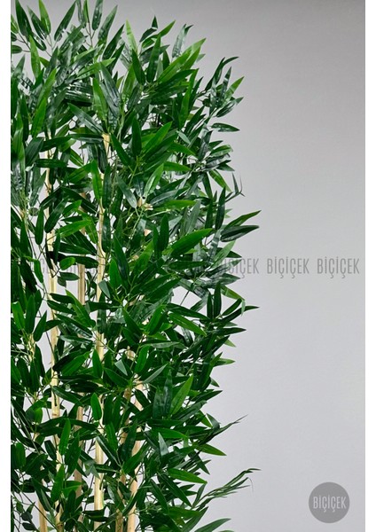 Yapay Bambu Ağacı 170CM Krem Metal Saksıda Gold