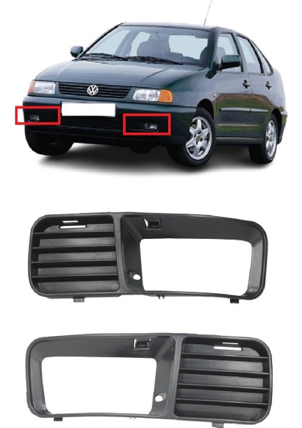 Volkswagen Polo Classic Sedan / Hb / Variant 1996-2002 Sağ ve Sol Sis Farı Çerçevesi Takım 2 Adet