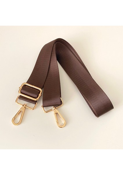 Hasır Görünüm Polyester Dokuma Freebag Koyu Kahve 135* *3,8 cm Çanta Sapı 1111