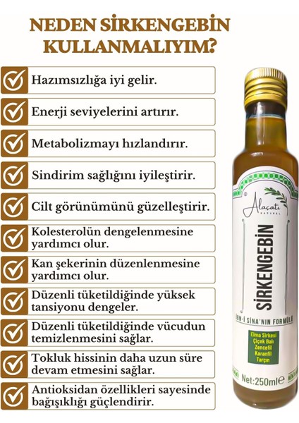 Sirkengebin Prebiyotik Sirkesi Ibn-I Sina'nın Formülü 250 ml fiyatları