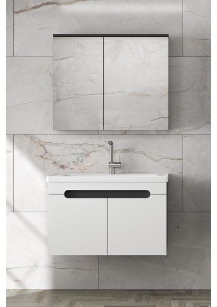 Ardi 80 cm Seramik Lavabolu Banyo Dolabı Seti-Mdf-Hazır Kurulu-- modelleri