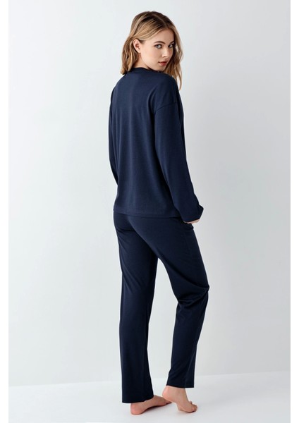 3407-S Kadın Uzun Kol Pijama Takım fırsatları