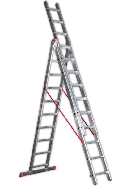 3 Parçalı Sürgülü A Tipi Merdiven 3x8 Basamaklı 6.3 Metre (SATM.10)