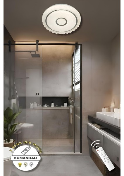 Shule1 (30CM) Kumandalı 3 Renk Modern Plafonyer LED Avize fiyatları