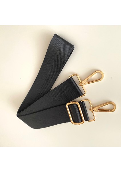 Hasır Görünüm Polyester Dokuma Freebag Siyah 135* *3,8 cm Çanta Sapı 1115