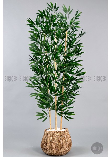 Yapay Bambu Ağacı 140CM Hasır Geoit Saksıda