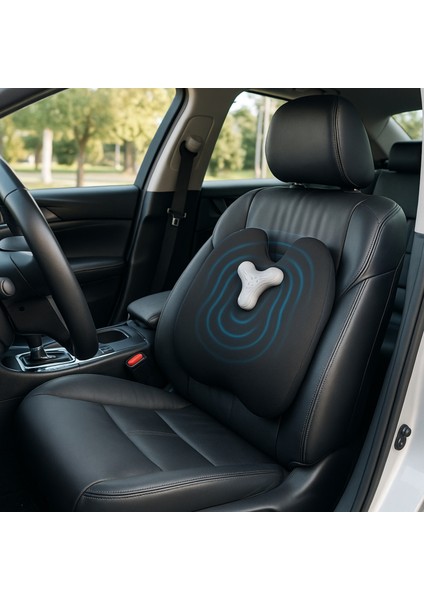 Ortopedik Bel ve Sırt Destek Minderi – Masajlı, Titreşimli, Klipsli, Ofis, Araç ve Ev Kullanımı Için