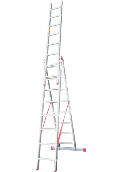 3 Parçalı Sürgülü A Tipi Merdiven 3X10 Basamaklı 7.8 Metre (Satm.11) fırsatları