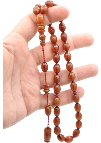 Hakkı Usta Imzalı Beyzi Kesim Hareli Sarı Katalin Tesbih modelleri