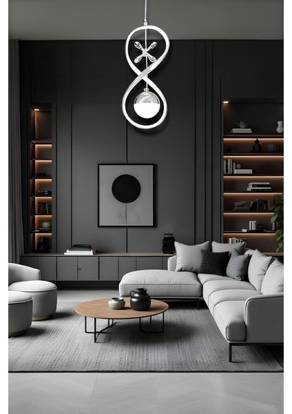 Sand Krom 3 Renk Modern Sarkıt LED Avize modelleri