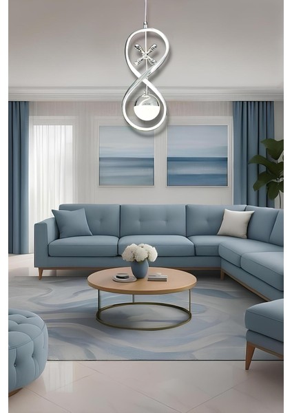 Sand Krom 3 Renk Modern Sarkıt LED Avize fırsatları