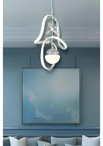 Noel Krom 3 Renk Modern Sarkıt LED Avize