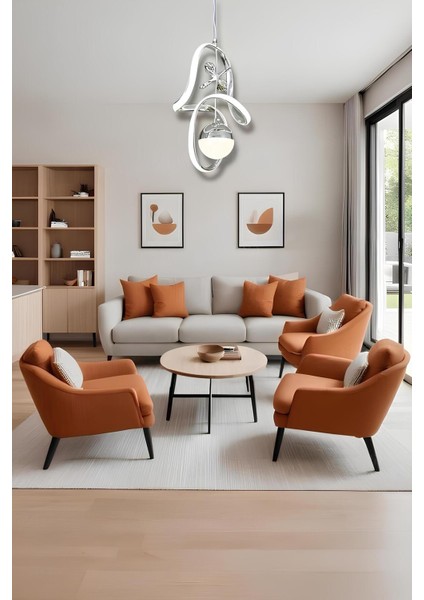 Noel Krom 3 Renk Modern Sarkıt LED Avize fırsatları