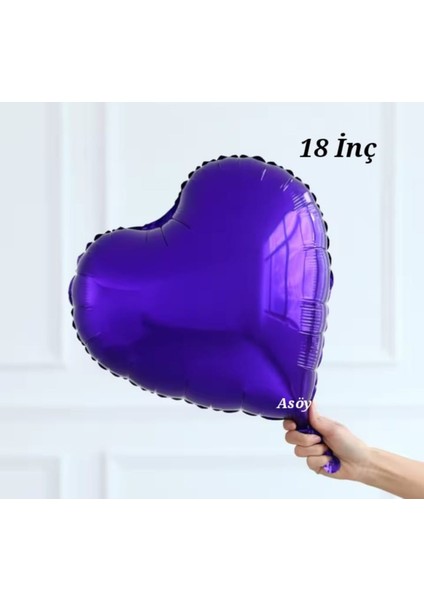 Retro Kalp Folyo Balon 18 Inç 45 cm