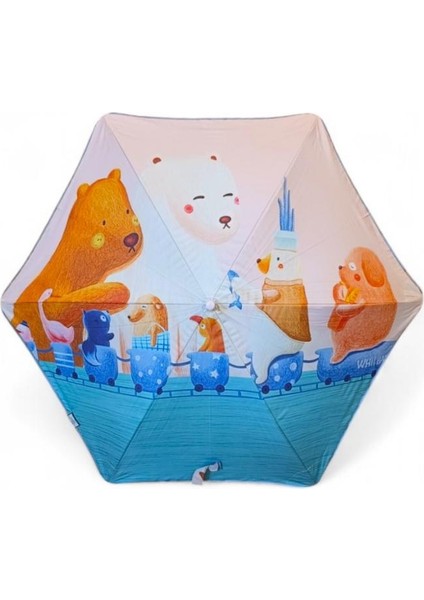 Kız Çocuk Baston Şemsiye Reflektörlü Karakter Desenli Boyu 70 cm Çapı 80 cm 6 Telli Isim Etiketli