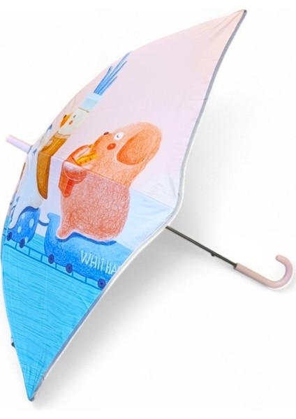 Kız Çocuk Baston Şemsiye Reflektörlü Karakter Desenli Boyu 70 cm Çapı 80 cm 6 Telli Isim Etiketli fiyatları