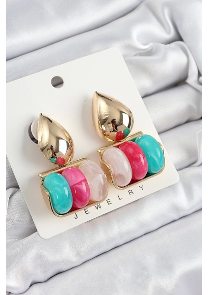 Pirinç Karışık Renk Vintage Model Kadın Küpe - TJ-BKP10863