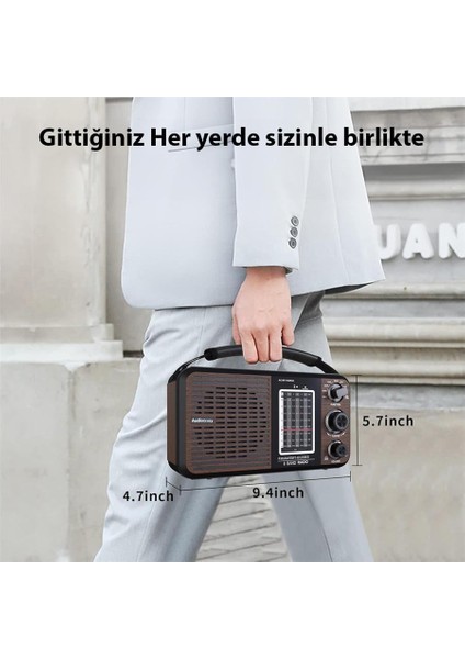 USR11 Portatif Analog Radyo Fm-Usb-Sd/mmc-Aux (88-108 Fm Frekans Aralığı)