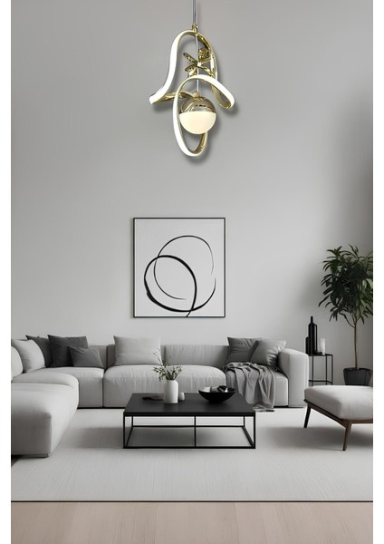 Noel Gold 3 Renk Modern Sarkıt LED Avize modelleri