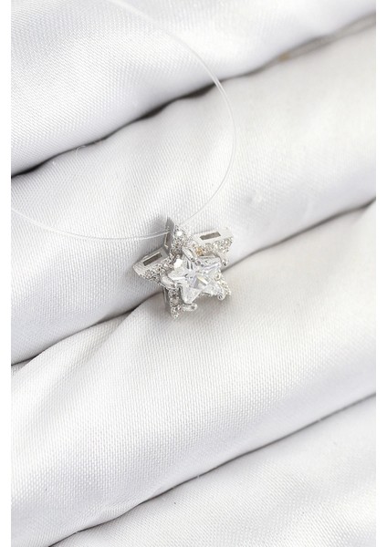 Misineli Yıldız Model Gümüş Renk Hayalet Kolye - TJ-BKO10504