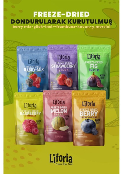 6’lı Dondurulmuş Meyve - Sağlıklı Atıştırmalık - Çilek Kavun Frambuaz Berry Mix Incir Yaban Mersini