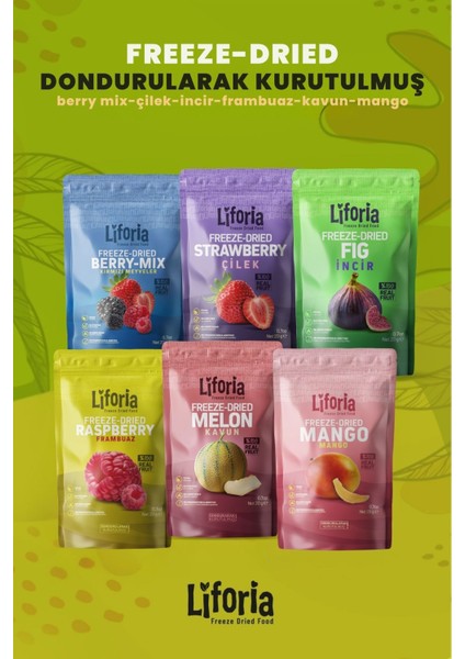 6’lı Dondurulmuş Meyve - Sağlıklı Atıştırmalık - Mango Berry Mix Incir Kavun Çilek Frambuaz