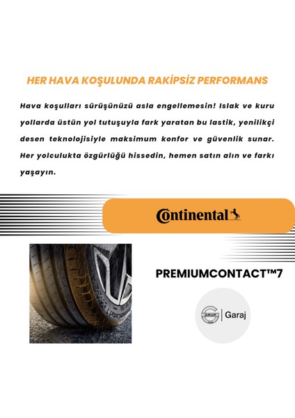 245/45R19 98Y W Fr Continental Premiumcontact™ 7 Yaz Lastiği - 2024 Üretimi *** Grupgaraj Güvencesiyle *** indirimleri