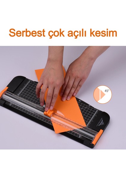 Giyotin Kağıt Kesici, Güvenlik Bıçaklı Çift Yönlü Kesim, Sağlam Plastik Yan Cetvel Çok Amaçlı, Ofis modelleri