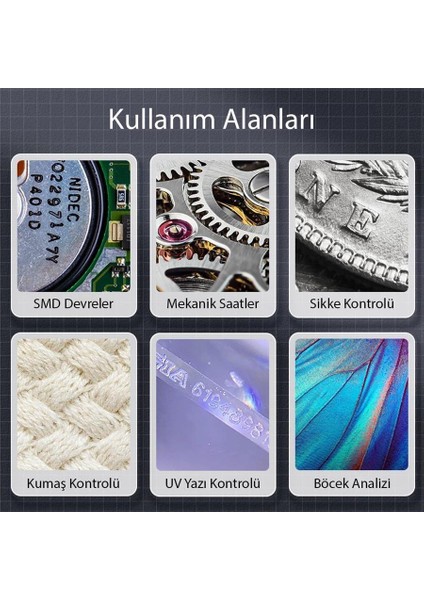 PM-26234 Dijital Macro Kameralı Profesyonel Tamirci Mikroskop 500X Büyütme