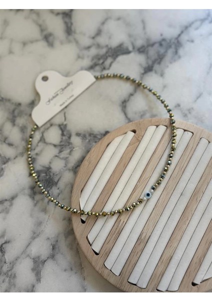 Litaetrend Kristal Boncuklu Kolye - Haki Yeşil