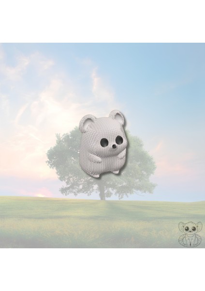 Beyaz Lemur Anahtarlık – Örgü Desenli Sert ve Ağır Figür | Dekoratif Aksesuar