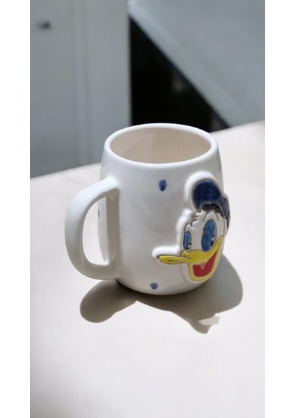 El Yapımı Donald Duck Kabartmalı Kahve Kupa Bardak 400 ml